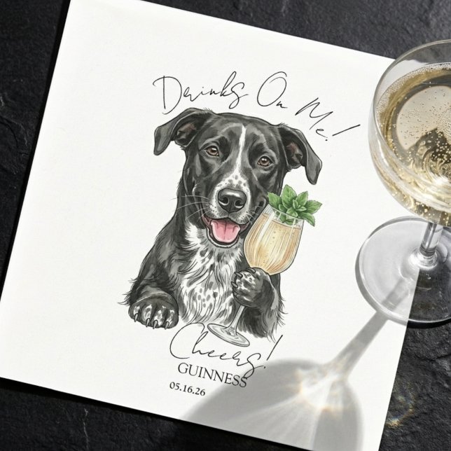Hand Drawn Dog Portrait Signature Drink  Napkins (Hand Drawn Dog Portrait Signature Drink Napkins)