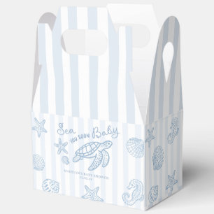 Hand Drawn Doodle Blue All Sea You Soon Favor Boxes