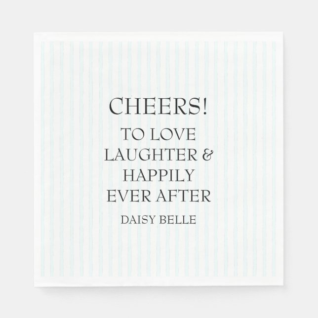 Hand Drawn Doodle Bridal Shower Green Napkins (Front)