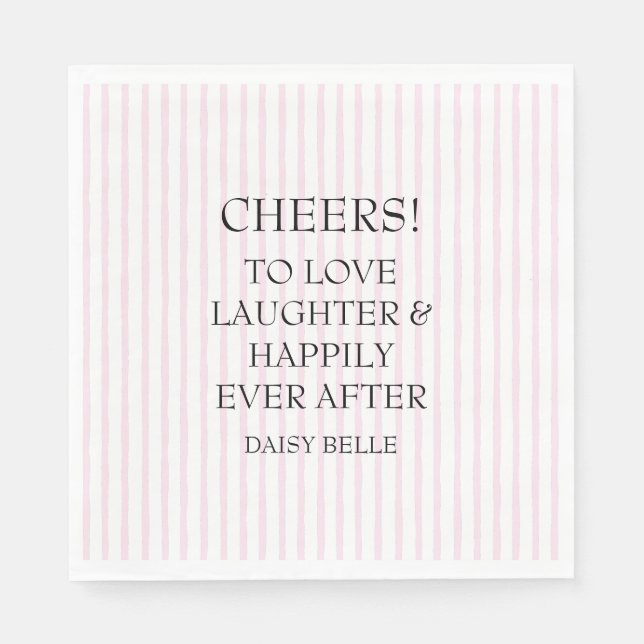 Hand Drawn Doodle Bridal Shower Pink Napkins (Front)