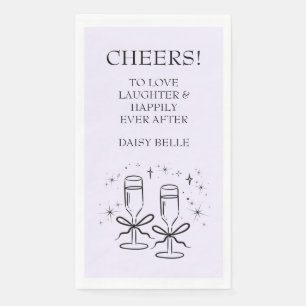 Hand Drawn Doodle Bridal Shower Purple Paper Guest Towels