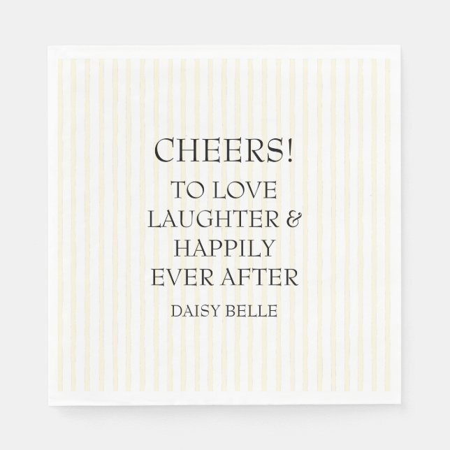 Hand Drawn Doodle Bridal Shower Yellow Napkins (Front)