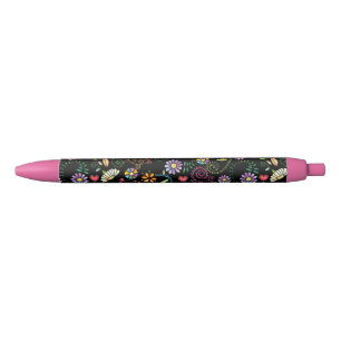 Hand Drawn Doodle Colorful Floral seamless pattern Pen