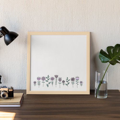 Hand Drawn Doodle Flowers Canvas Print