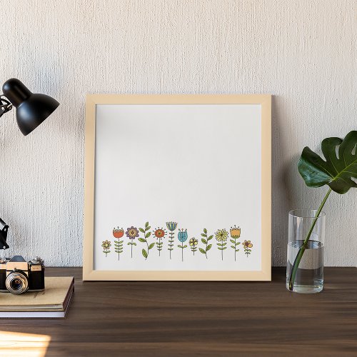 Hand Drawn Doodle Flowers Canvas Print