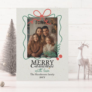 Hand-drawn doodle frame Merry Christmas  Holiday Card
