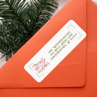 Hand Drawn Doodle Merry Christmas Return Address Label