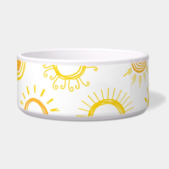 Hand Drawn Doodle Suns Pattern Bowl (Front)