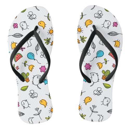 Hand Drawn Doodles Flip Flops Template