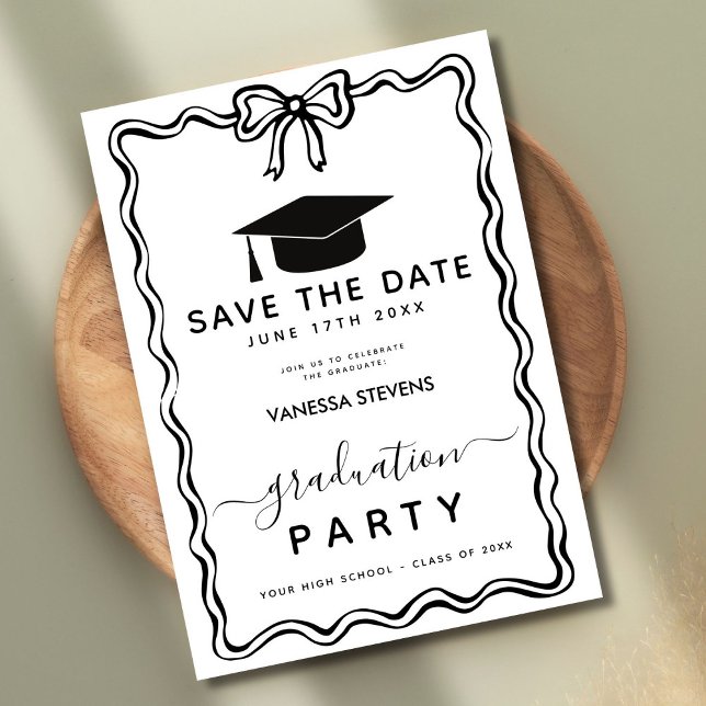 Hand Drawn Doodles Graduation Save the Date Invitation (Creator Uploaded)