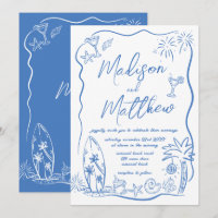 Hand Drawn Doodles Illustrations Beach Wedding
