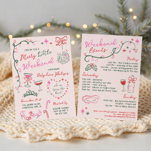 Hand-Drawn Doodles Merry Bachelorette Weekend Invitation