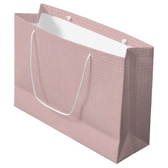 Hand Drawn Dots on Dusty Rose Large Gift Bag (Front Angled)