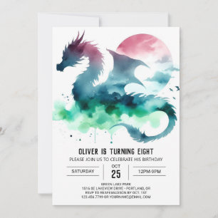 Hand Drawn Dragon Birthday Invitation