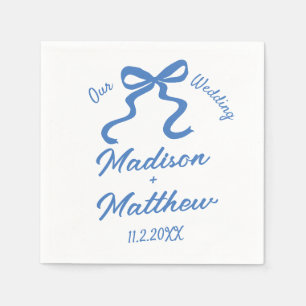Hand Drawn Drawings Doodles Ribbon Bow Wedding Napkins