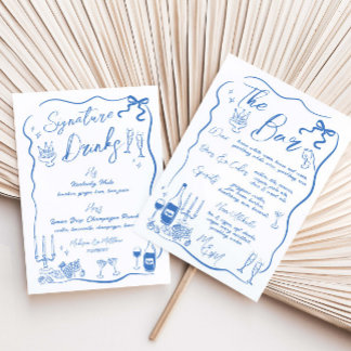 Hand Drawn Drawings Doodles Wedding Bar Menu