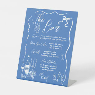 Hand Drawn Drawings Doodles Wedding Bar Menu Pedestal Sign