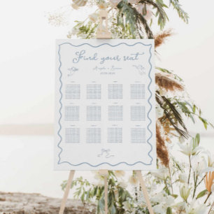 Hand drawn Dusty Blue Seating Chart Sign