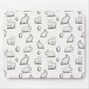 Hand-drawn Easter Bunnies Pattern Mousepad