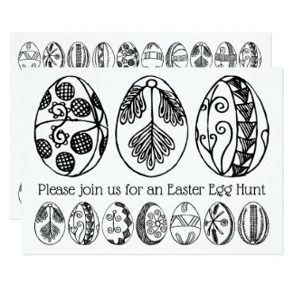 Hand Drawn Easter Egg Hunt Coloring Invitation