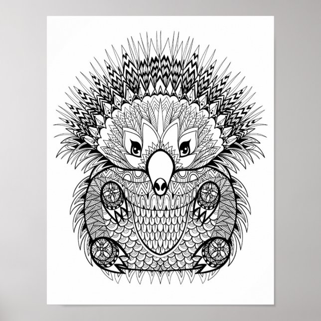 Hand Drawn Echidna Doodle 2 Poster (Front)