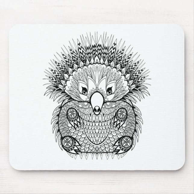 Hand Drawn Echidna Doodle Mouse Pad (Front)