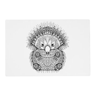 Hand Drawn Echidna Doodle Placemat