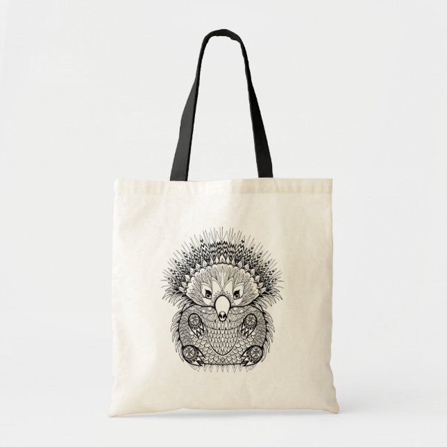 Hand Drawn Echidna Doodle Tote Bag (Front)