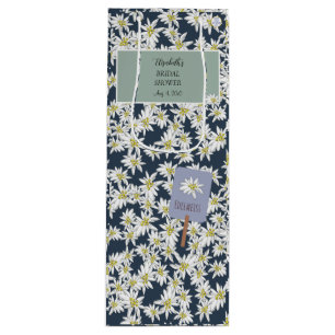 Hand-Drawn Edelweiss Elegant Vineyard Boutique Wine Gift Bag