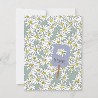Hand-Drawn Edelweiss Sound of Music Botanical Note Card