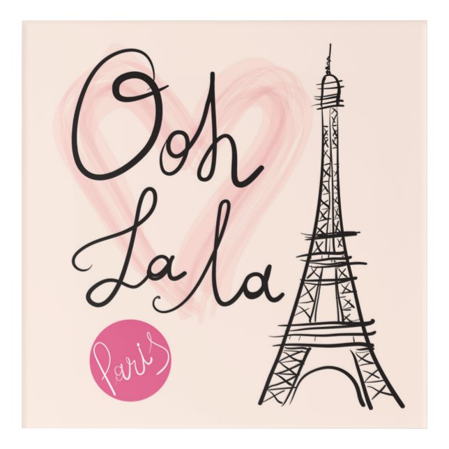 Hand Drawn Eiffel Tower Acrylic Print (Front)