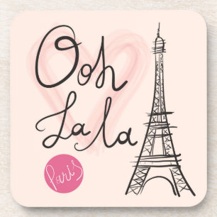 Hand Drawn Eiffel Tower Beverage Coaster