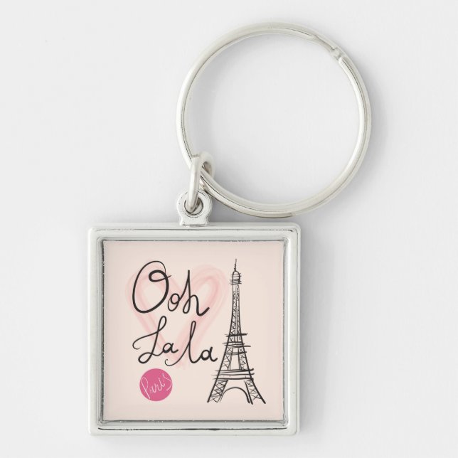 Hand Drawn Eiffel Tower Keychain (Front)