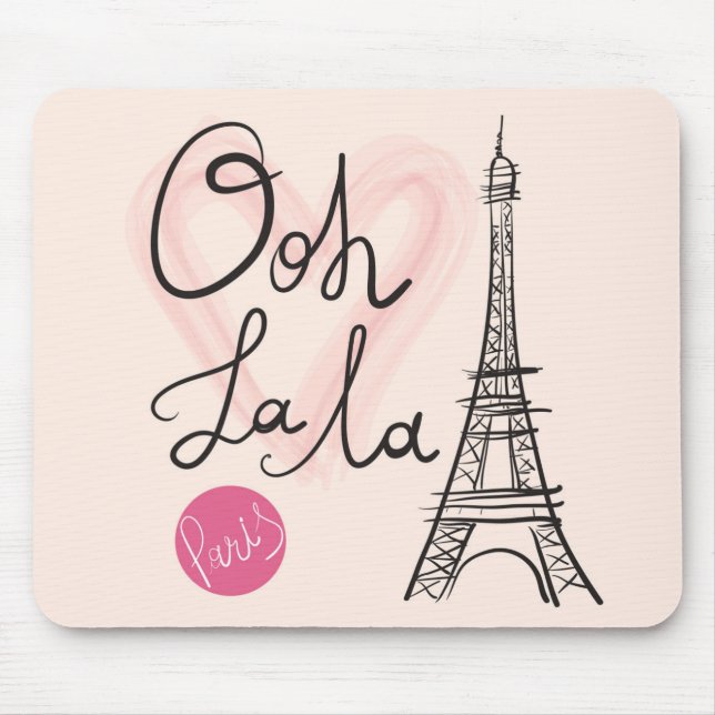 Hand Drawn Eiffel Tower Mouse Pad (Front)