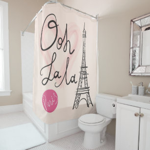Hand Drawn Eiffel Tower Shower Curtain