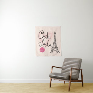 Hand Drawn Eiffel Tower Tapestry
