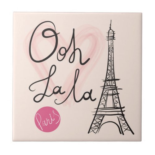 Hand Drawn Eiffel Tower Tile