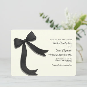 Hand drawn Elegant Black Bow - Modern Minimalist Invitation