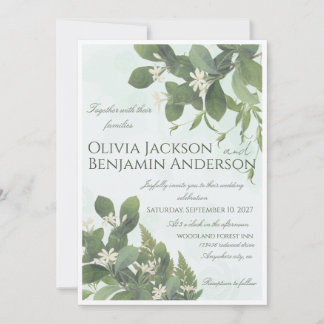 Hand-Drawn Elegant Botanical Wedding Invitation