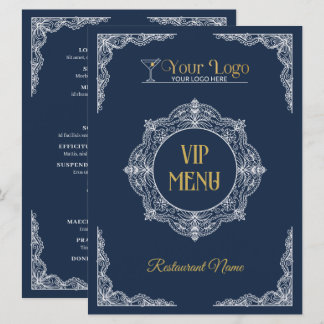 Hand-drawn Elegant Ornate Your Logo VIP Menu