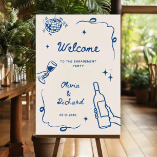 Hand Drawn Engagement Party Welcome Sign Template