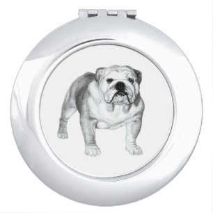 Hand-drawn English Bulldog Compact Mirror