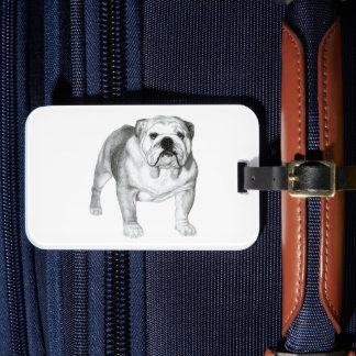 Hand-drawn English Bulldog Luggage Tag