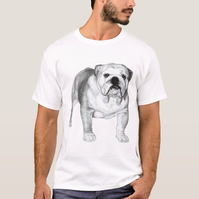 Hand-drawn English Bulldog T-Shirt (Front)