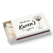 Hand Drawn Espresso Martini Birthday Favor Matchboxes