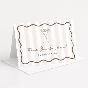 Hand-Drawn Espresso Martini Coffee Bridal Shower Letterpress Thank You Card