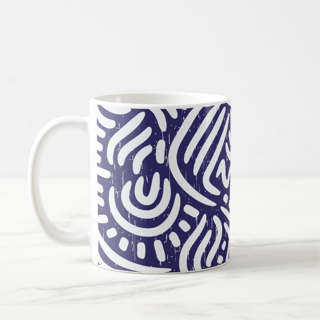 Hand-drawn ethnic elements, vibrant pattern. coffee mug (Left)