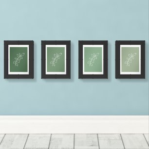 Hand Drawn Eucalyptus Leaf Art Wall Art Sets