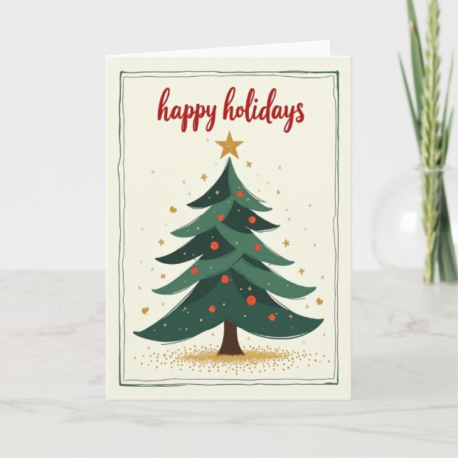 Hand Drawn Evergreen Card (Front)