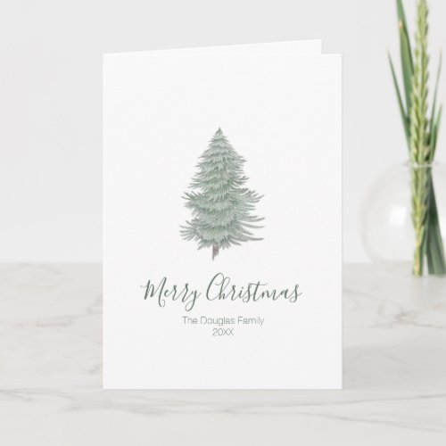 Hand Drawn Evergreen Tree 2 Holiday Card